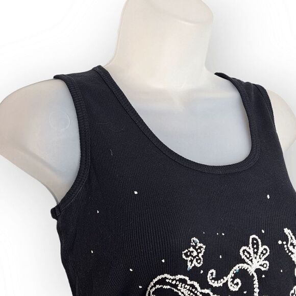 MKM Designs Y2K Ribbed Tank with Glitter and Sequins size Medium - Picture 3 of 7